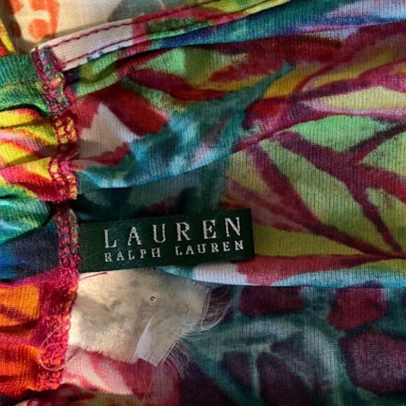 Lauren Ralph Lauren Women's Tropicalcore Beachy Multicolored Racerback Dress XS - Picture 2 of 4